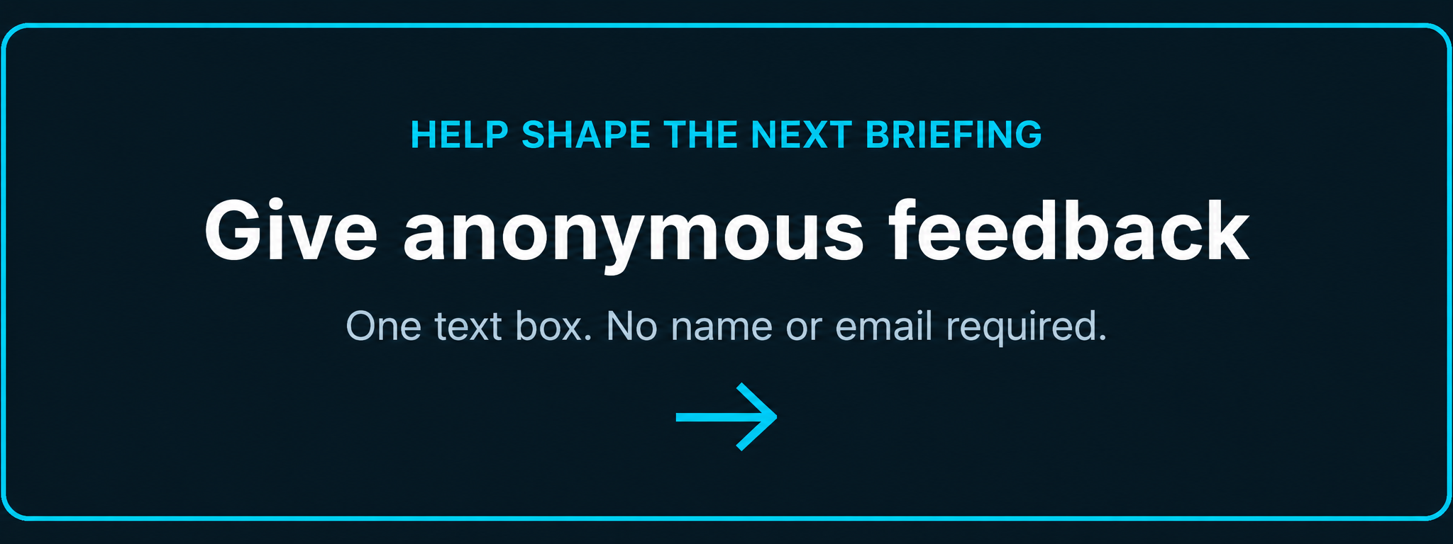 Give anonymous newsletter feedback — no name or email required